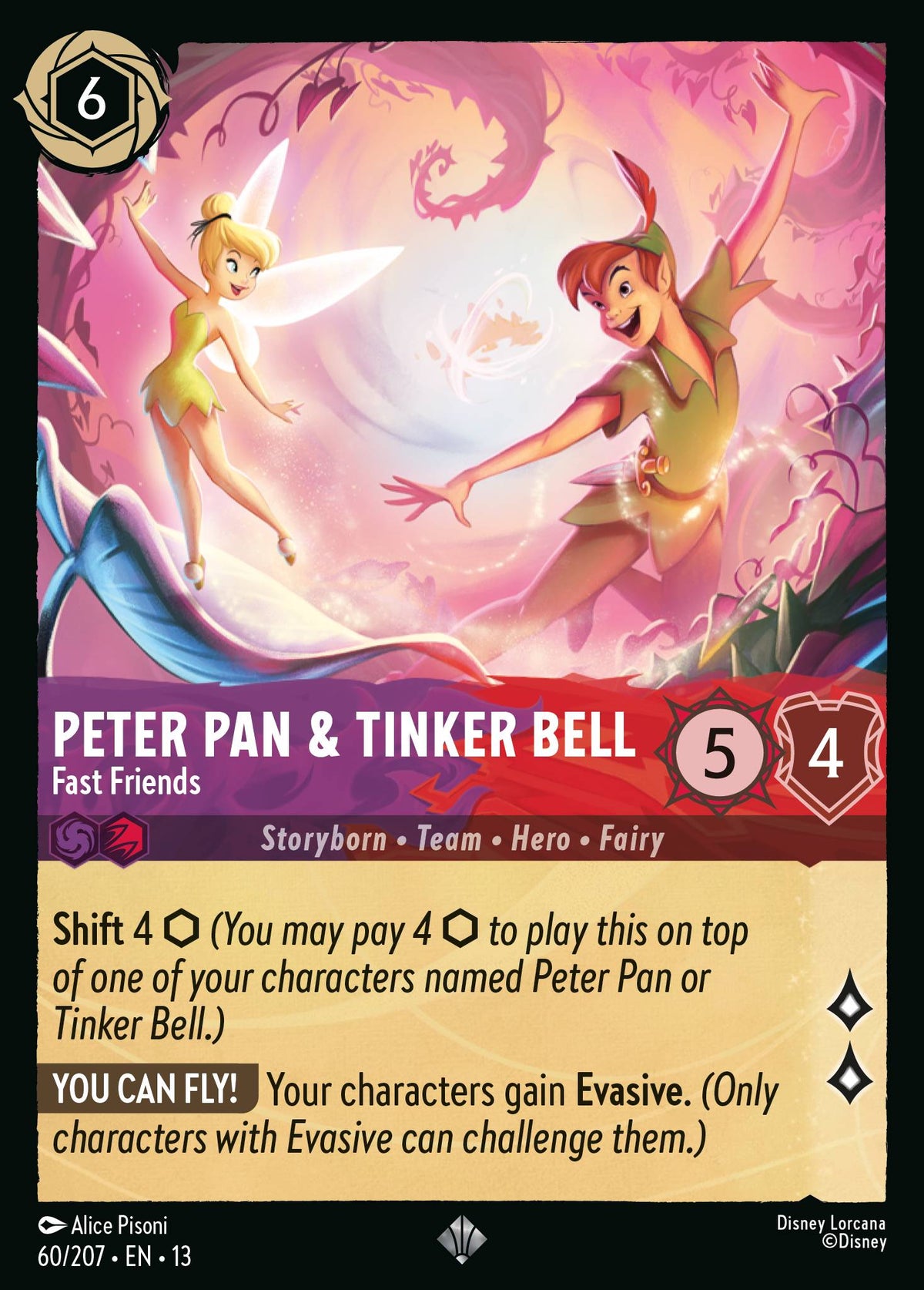 060/207 Peter Pan & Tinker Bell - Fast Friends | Disney Lorcana Attack of the Vine!
