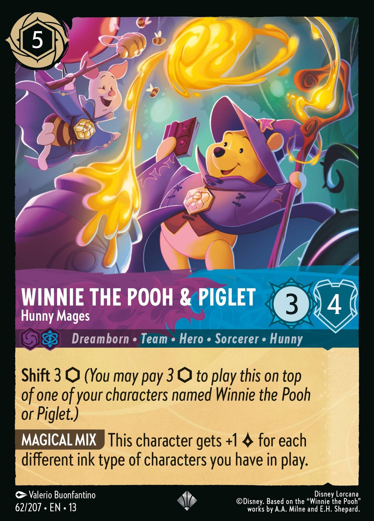 062/207 Winnie the Pooh & Piglet - Hunny Mages | Disney Lorcana Attack of the Vine!