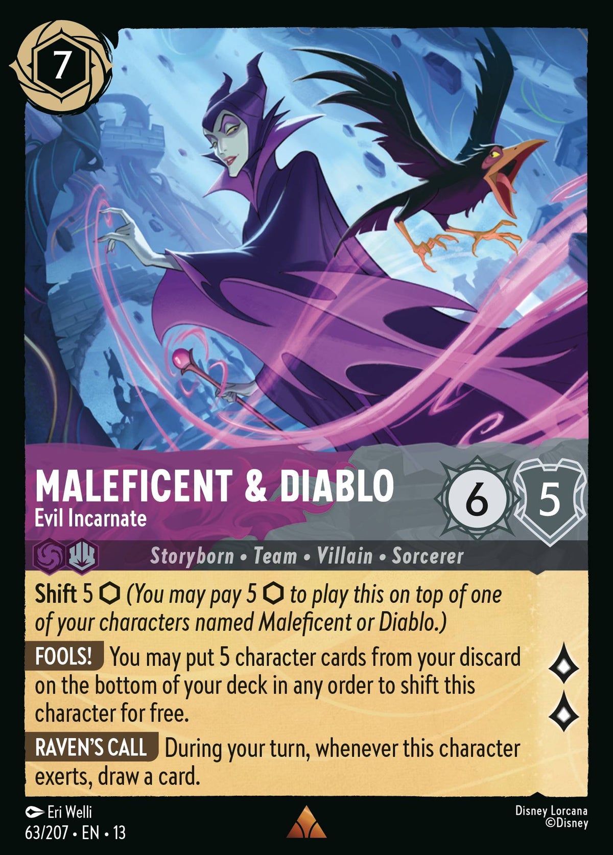 063/207 Maleficent & Diablo - Evil Incarnate | Disney Lorcana Attack of the Vine!