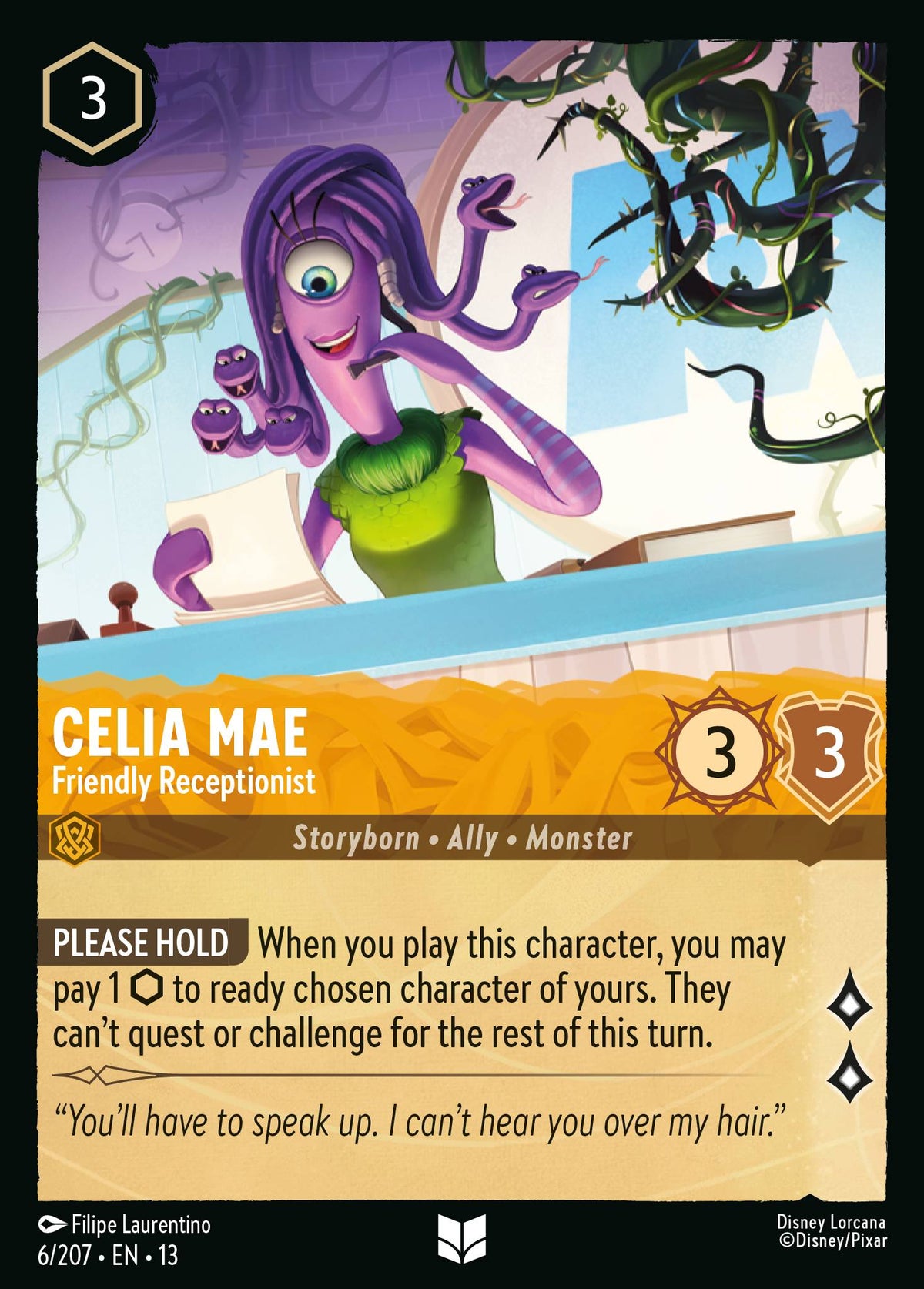 006/207 Celia Mae - Friendly Receptionist | Disney Lorcana Attack of the Vine!