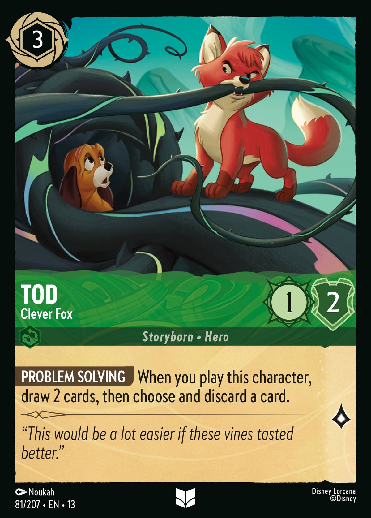 081/207 Tod - Clever Fox | Disney Lorcana Attack of the Vine!