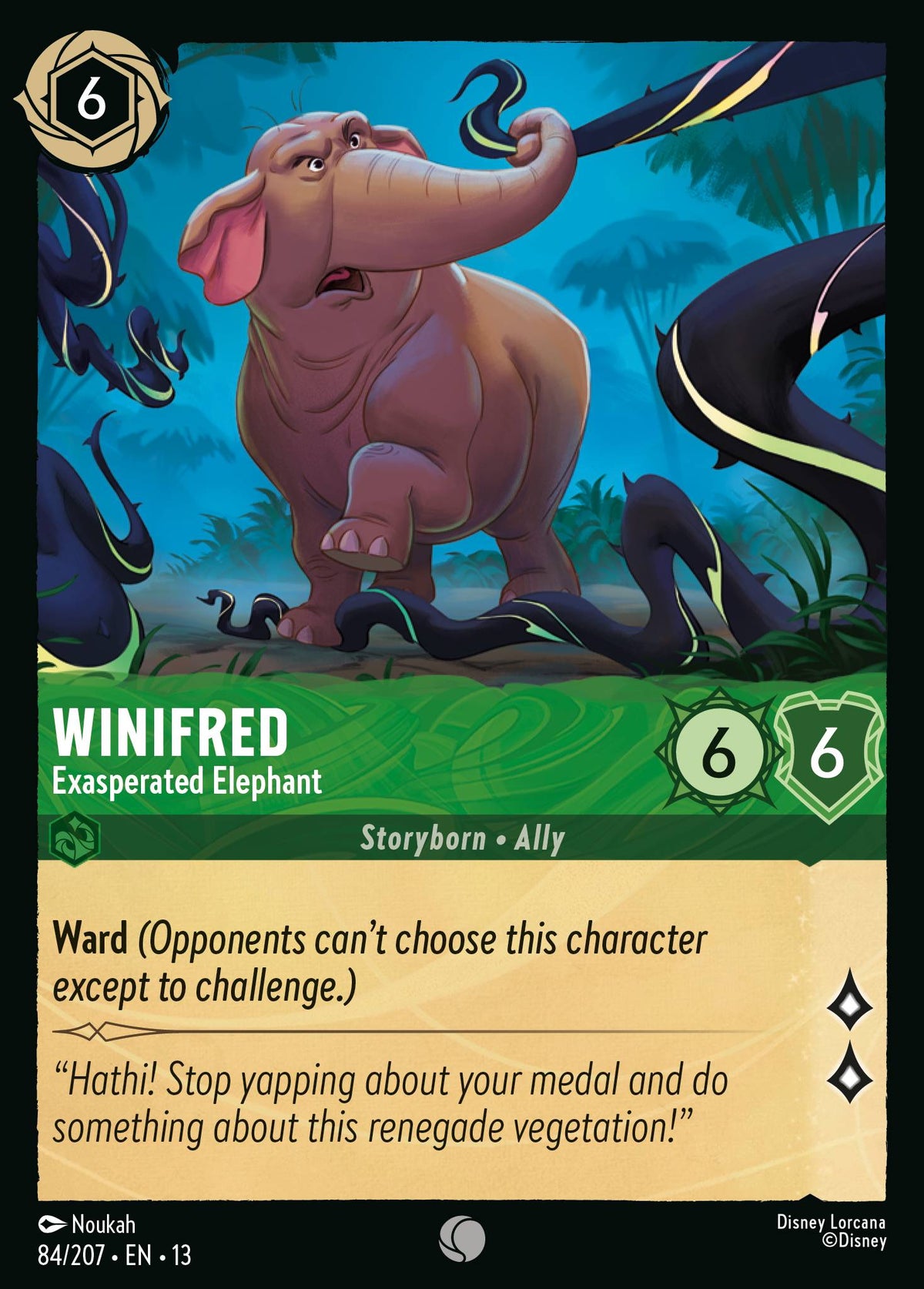 084/207 Winifred - Exasperated Elephant | Disney Lorcana Attack of the Vine!
