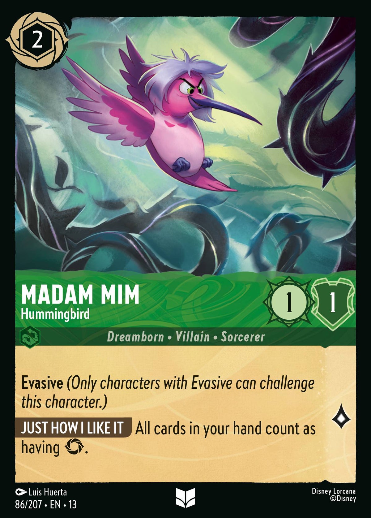 086/207 Madam Mim - Hummingbird | Disney Lorcana Attack of the Vine!