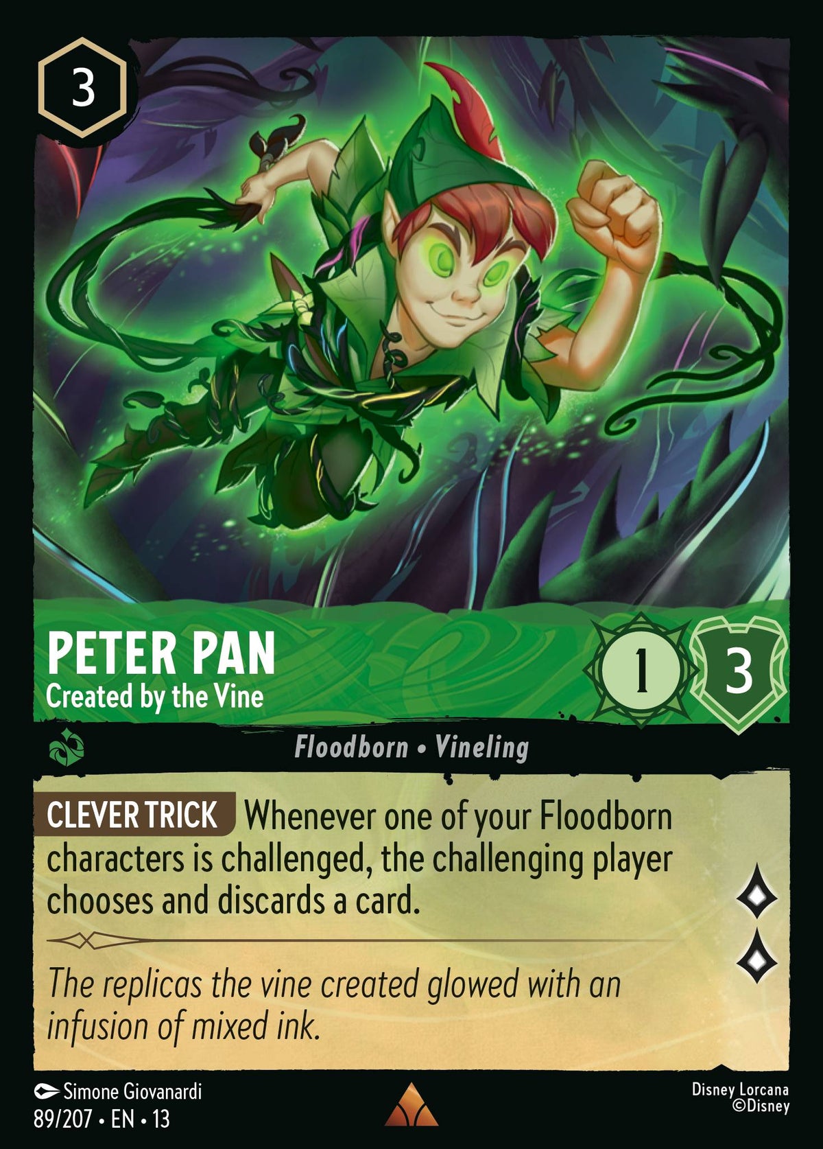 089/207 Peter Pan - Created by the Vine | Disney Lorcana Attack of the Vine!
