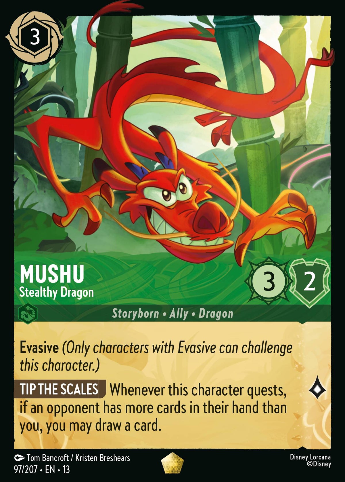 097/207 Mushu - Stealthy Dragon | Disney Lorcana Attack of the Vine!
