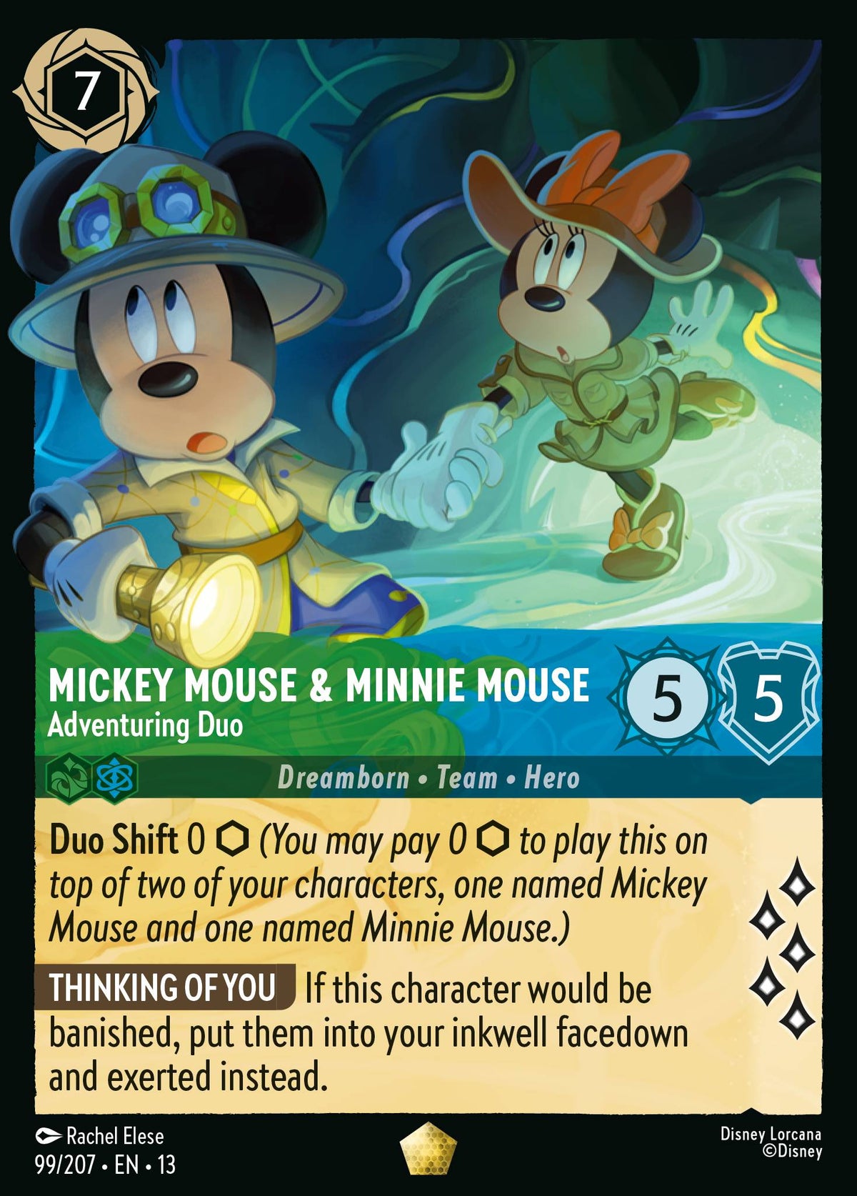 099/207 Mickey Mouse & Minnie Mouse - Adventuring Duo | Disney Lorcana Attack of the Vine!