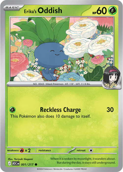 001/217 Erika's Oddish Ascended Heroes Pokemon card