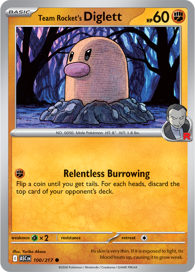 100/217 Team Rocket's Diglett Ascended Heroes Pokemon card