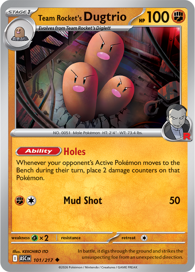 101/217 Team Rocket's Dugtrio Ascended Heroes Pokemon card