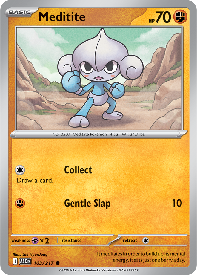 103/217 Meditite Ascended Heroes Pokemon card