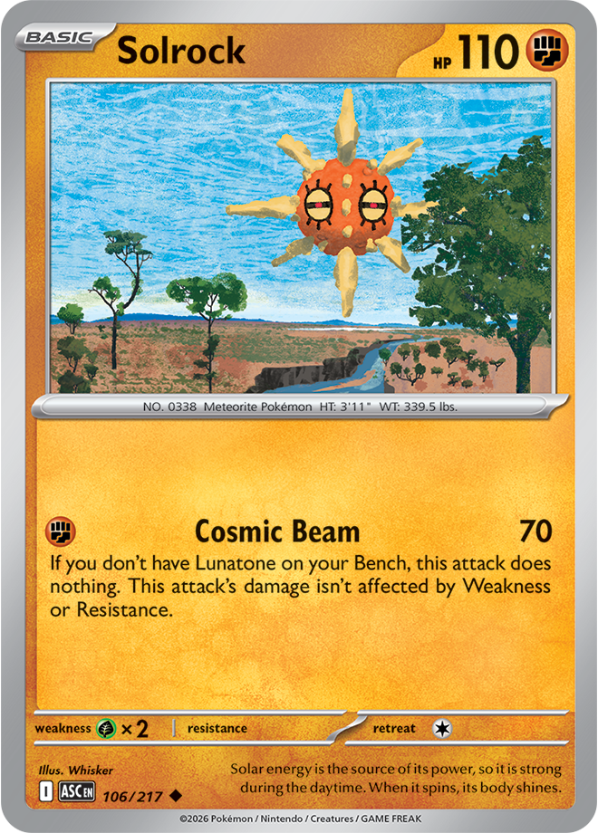 106/217 Solrock Ascended Heroes Pokemon card