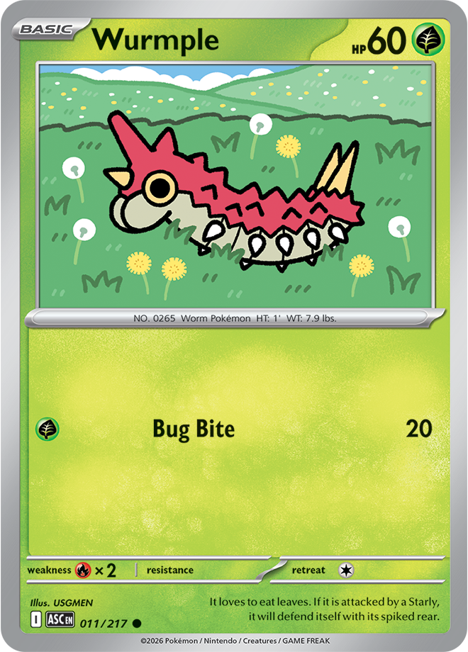 011/217 Wurmple Ascended Heroes Pokemon card