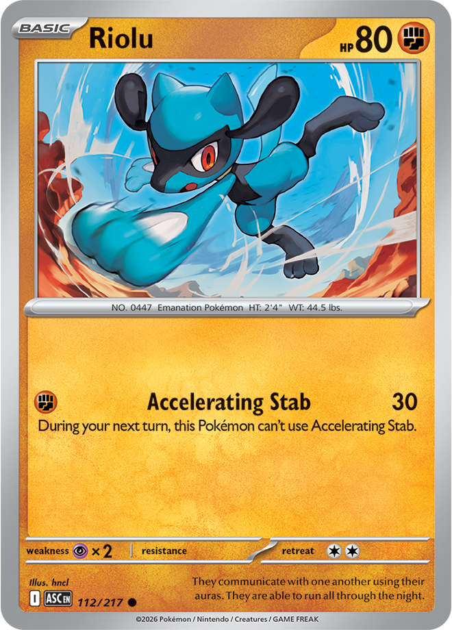 112/217 Riolu Ascended Heroes Pokemon card