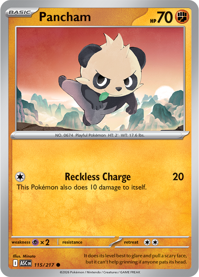 115/217 Pancham Ascended Heroes Pokemon card