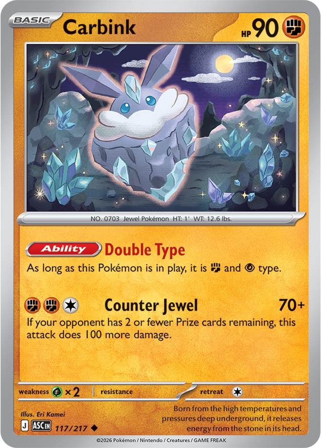 117/217 Carbink Ascended Heroes Pokemon card