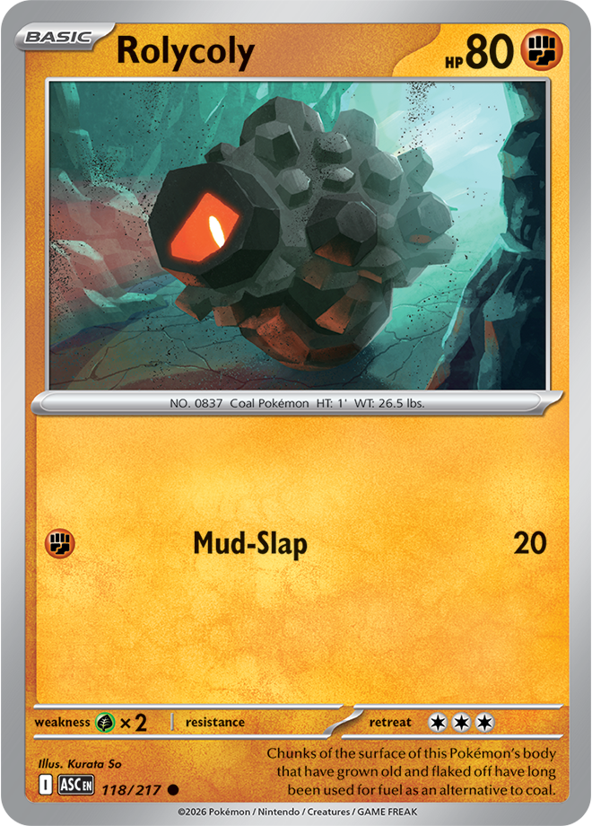 118/217 Rolycoly Ascended Heroes Pokemon card