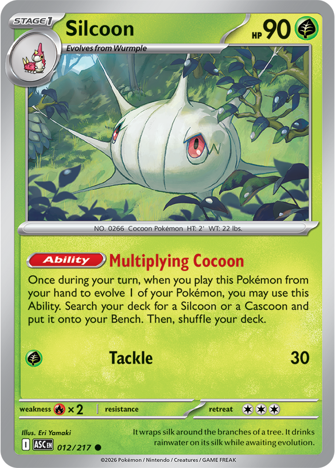 012/217 Silcoon Ascended Heroes Pokemon card