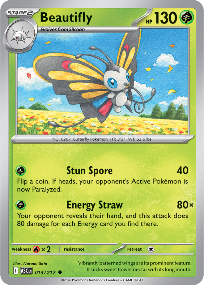 013/217 Beautifly Ascended Heroes Pokemon card