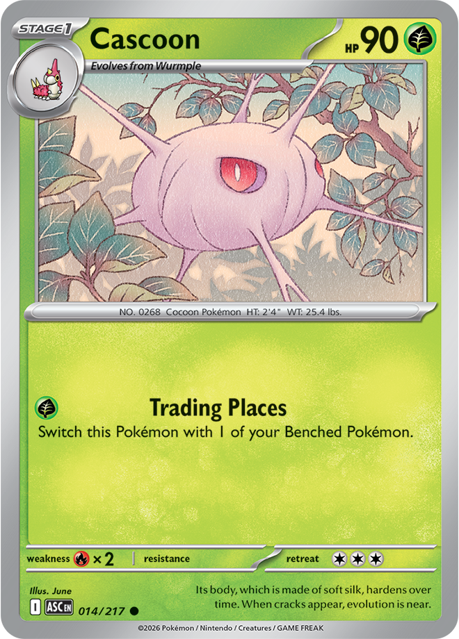 014/217 Cascoon Ascended Heroes Pokemon card