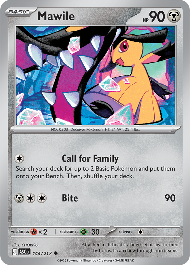 144/217 Mawile Ascended Heroes Pokemon card