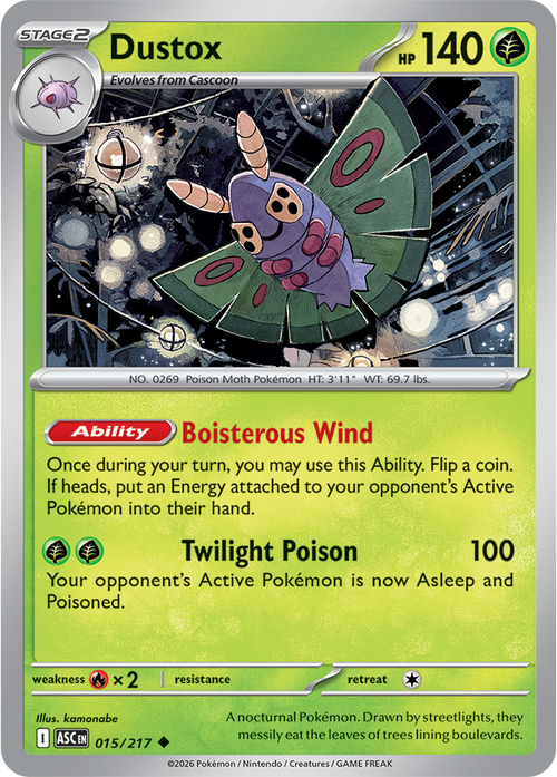 015/217 Dustox Ascended Heroes Pokemon card