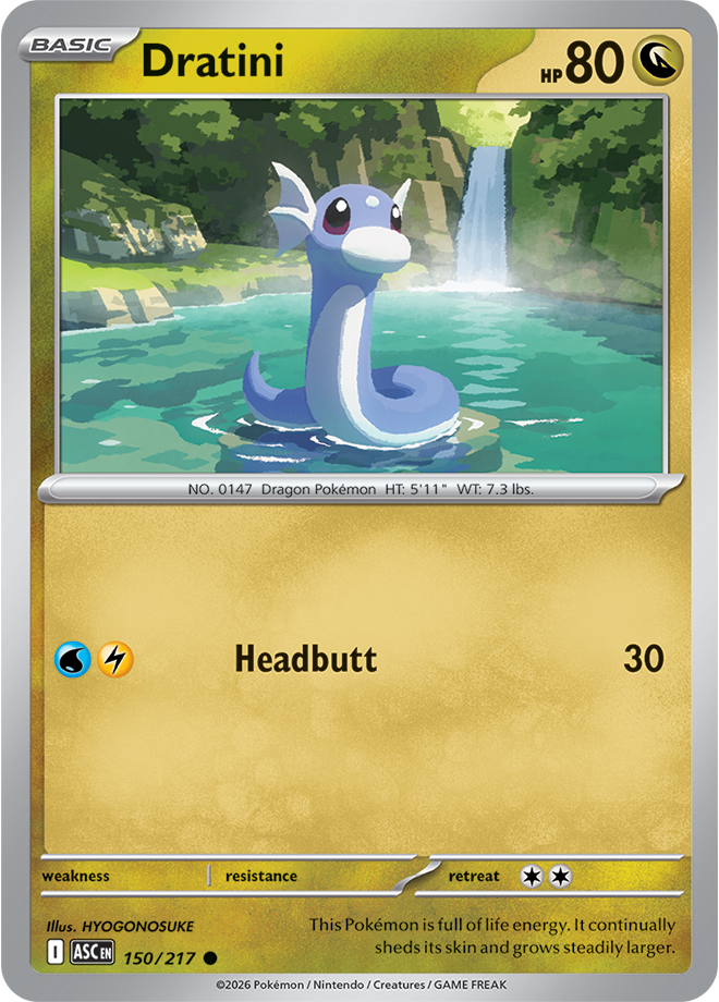 150/217 Dratini Ascended Heroes Pokemon card