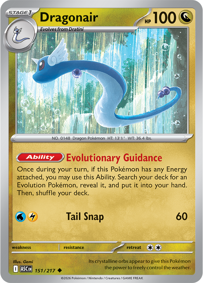 151/217 Dragonair Ascended Heroes Pokemon card
