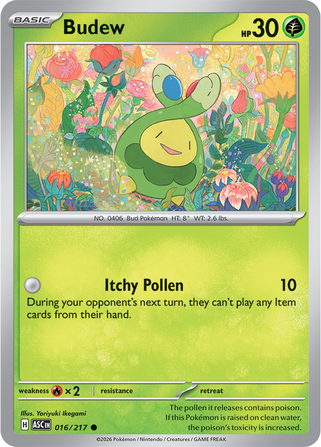 016/217 Budew Ascended Heroes Pokemon card