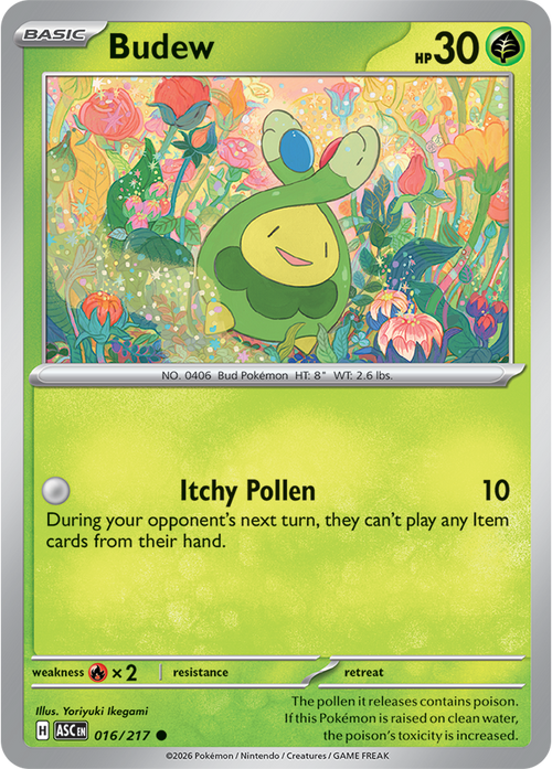 016/217 Budew Ascended Heroes Pokemon card