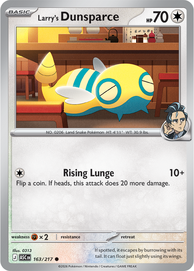 163/217 Larry's Dunsparce Ascended Heroes Pokemon card