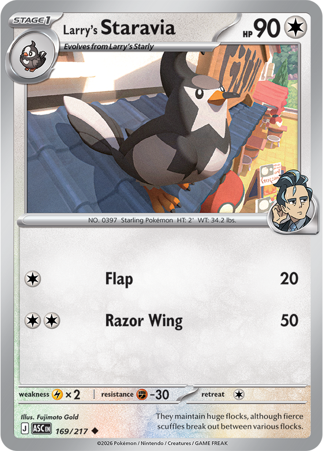 169/217 Larry's Staravia Ascended Heroes Pokemon card
