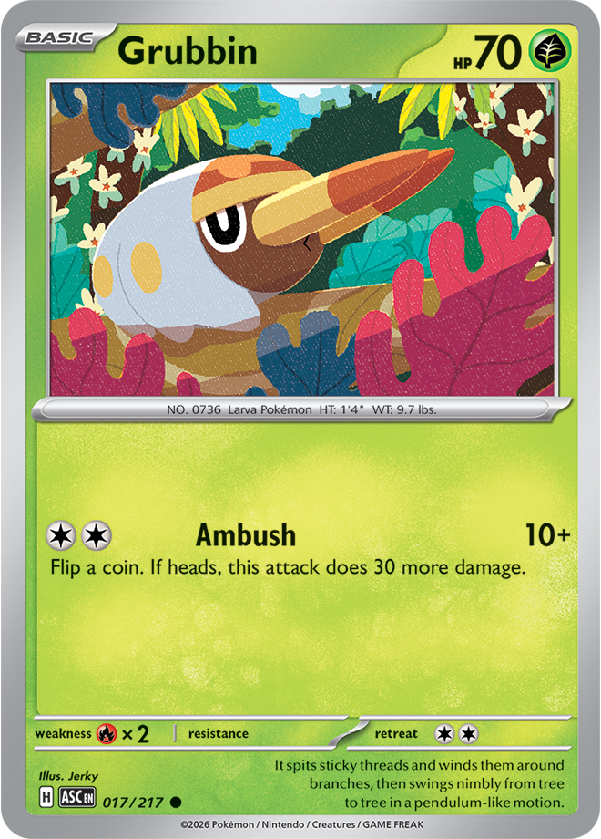 017/217 Grubbin Ascended Heroes Pokemon card