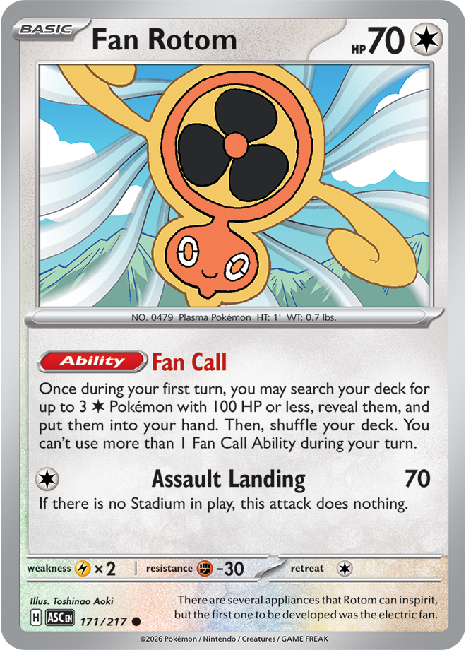 171/217 Fan Rotom Ascended Heroes Pokemon card