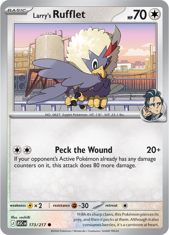 173/217 Larry's Rufflet Ascended Heroes Pokemon card