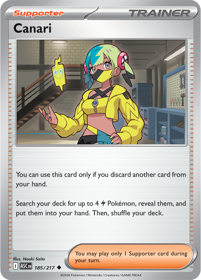 185/217 Canari Ascended Heroes Pokemon card