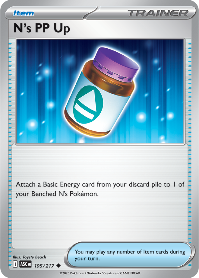 195/217 N's PP Up Ascended Heroes Pokemon card