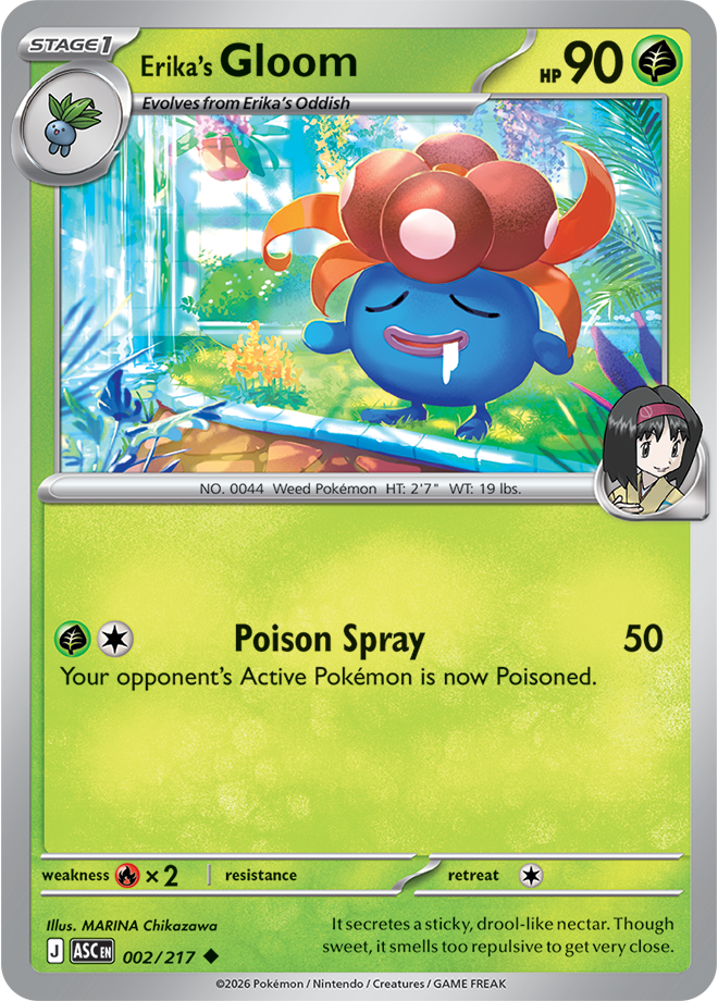 002/217 Erika's Gloom Ascended Heroes Pokemon card
