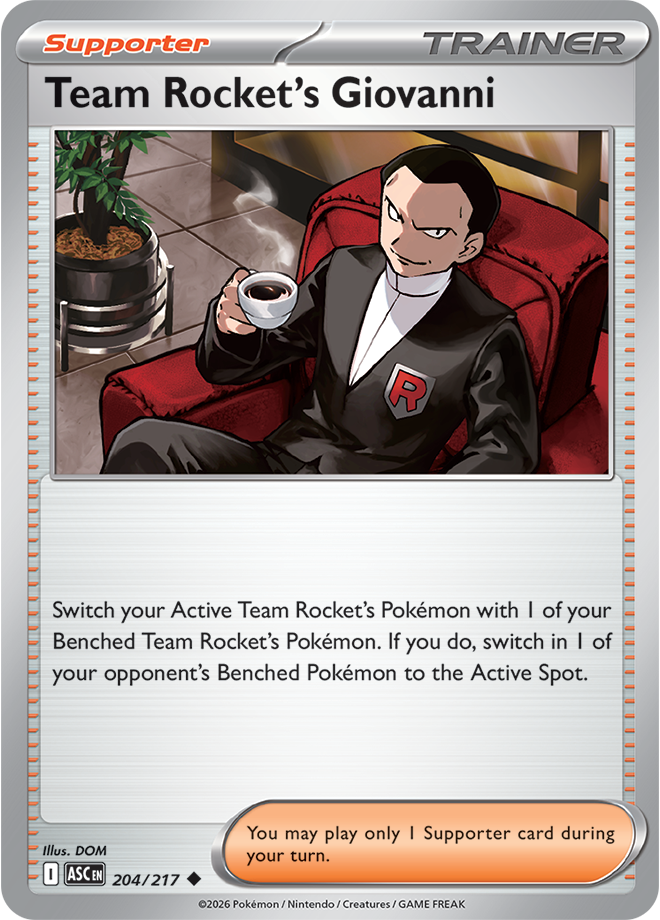 204/217 Team Rocket's Giovanni Ascended Heroes Pokemon card