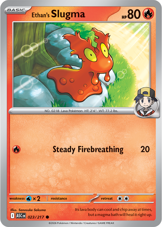 023/217 Ethan's Slugma Ascended Heroes Pokemon card