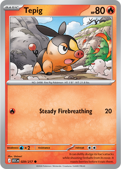 029/217 Tepig Ascended Heroes Pokemon card