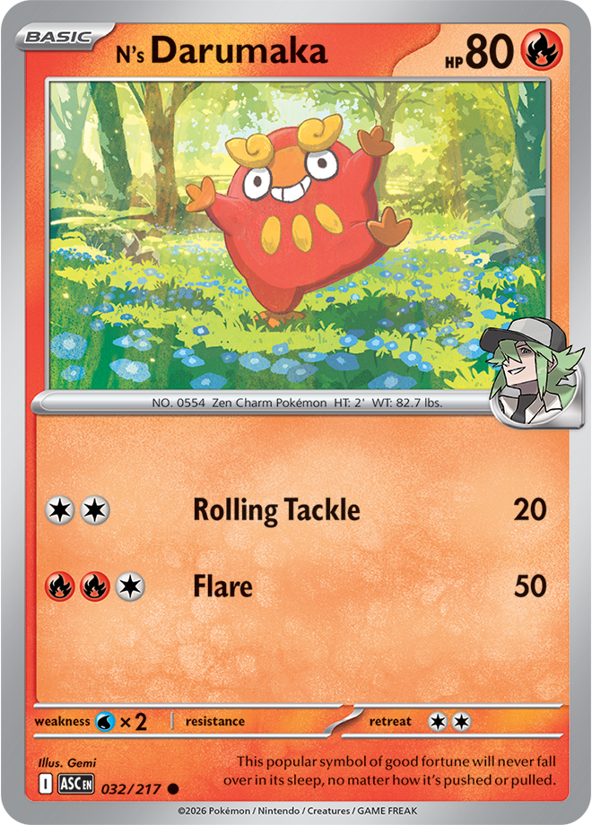 032/217 N's Darumaka Ascended Heroes Pokemon card