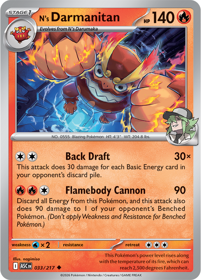 033/217 N's Darmanitan Ascended Heroes Pokemon card