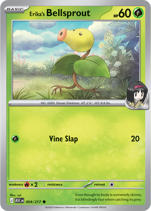 004/217 Erika's Bellsprout Ascended Heroes Pokemon card