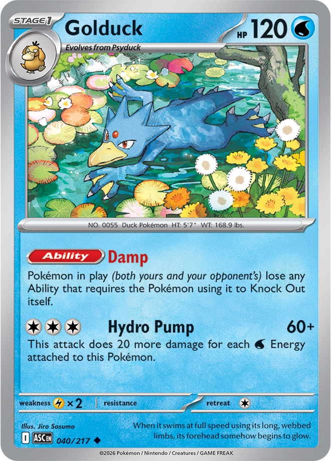 040/217 Golduck Ascended Heroes Pokemon card
