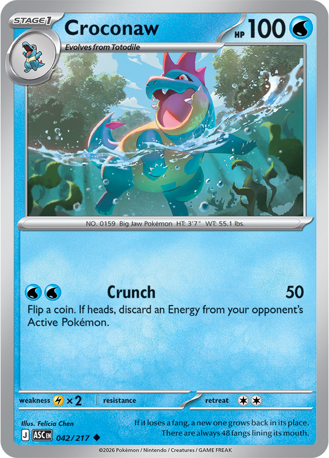 042/217 Croconaw Ascended Heroes Pokemon card