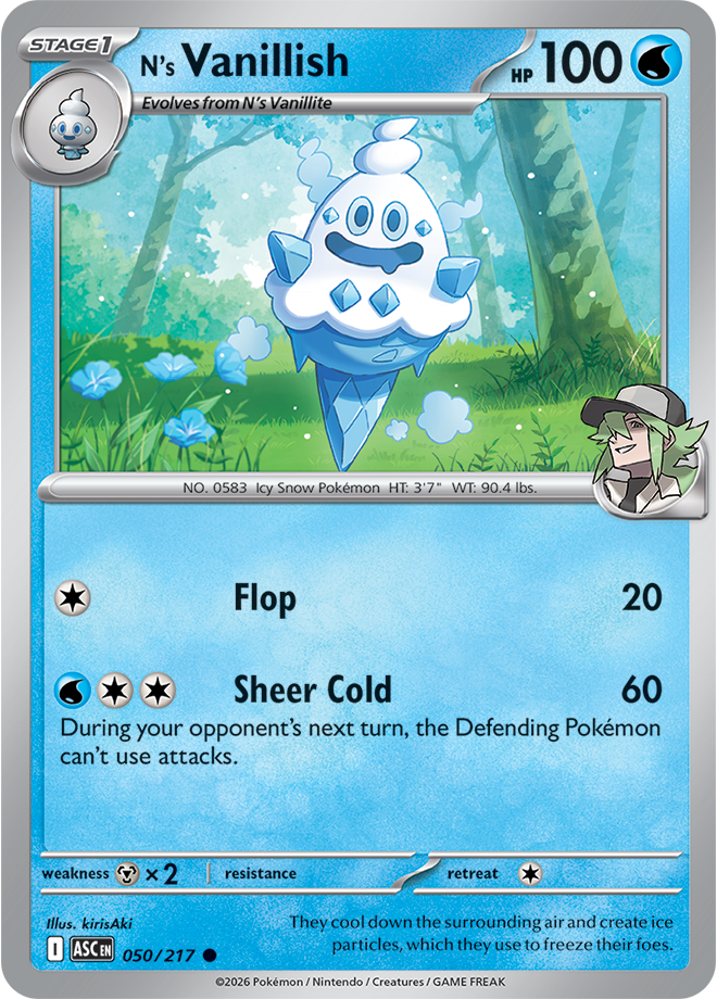 050/217 N's Vanillish Ascended Heroes Pokemon card