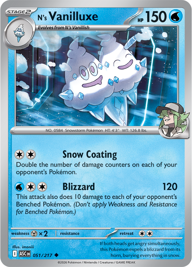 051/217 N's Vanilluxe Ascended Heroes Pokemon card