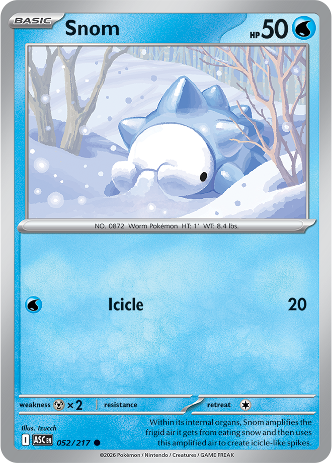 052/217 Snom Ascended Heroes Pokemon card