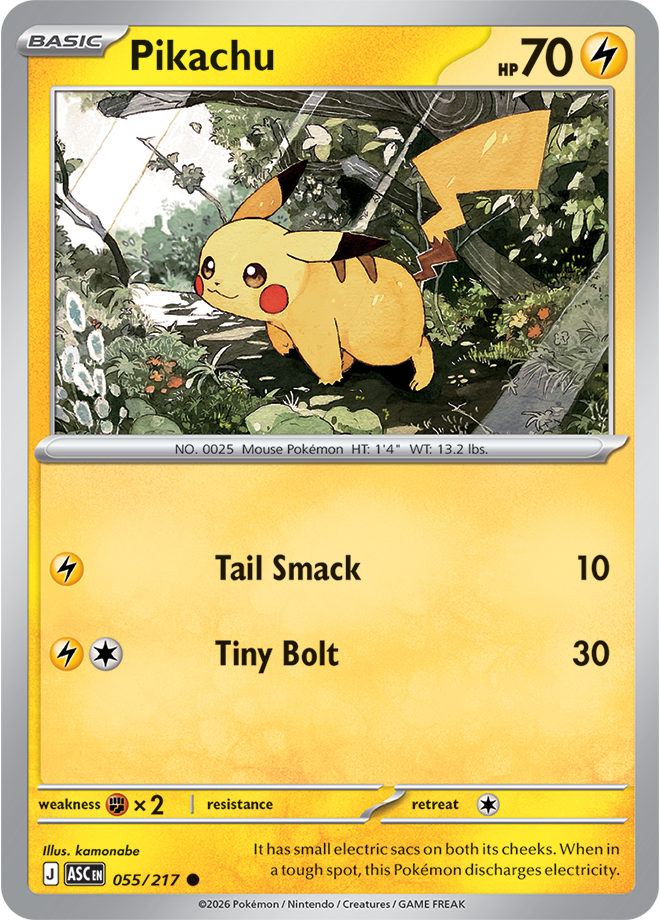 055/217 Pikachu Ascended Heroes Pokemon card
