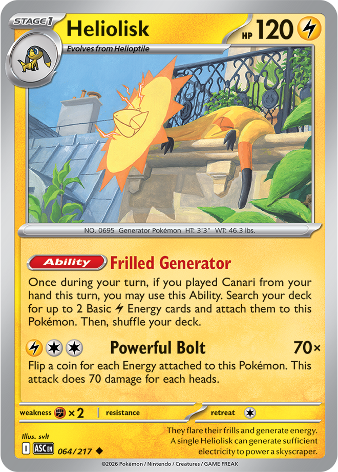 064/217 Heliolisk Ascended Heroes Pokemon card